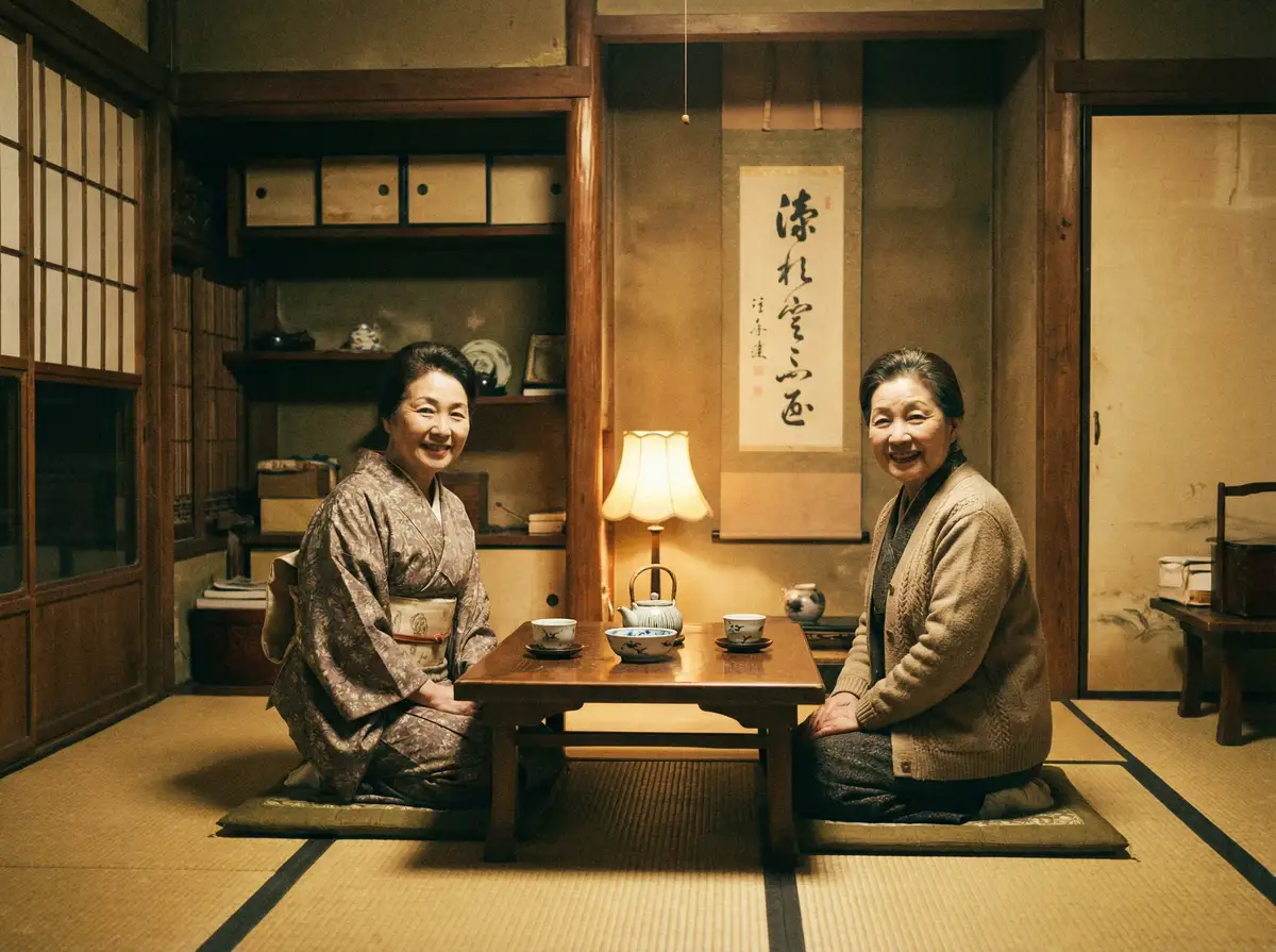 两位优雅的 《淫母日记》- 淫母日记影视在线播放~吃瓜爆料淫母日记 在日式茶室中品茶交谈